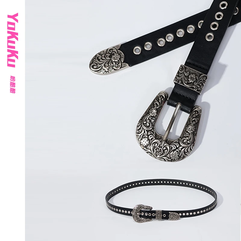 哟酷酷 腰带小众简约个性款复古百搭装饰牛仔裤腰带时尚皮带ins