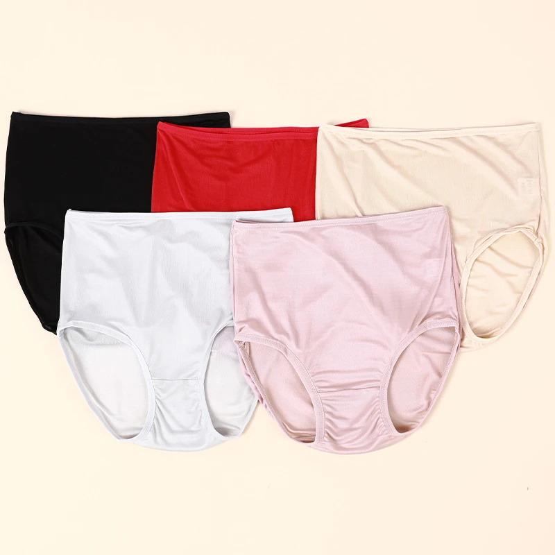 LANZIBES/蓝之蓓42针桑蚕丝薄款透气三角裤底裤高腰大码内裤N4894