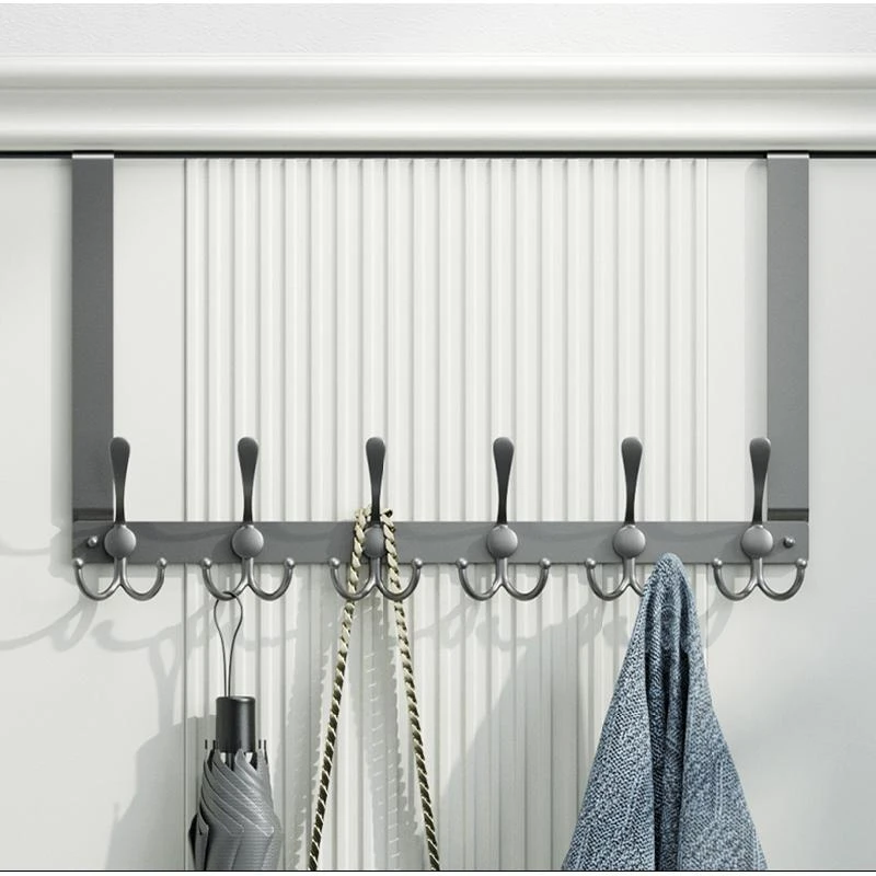 卧室门背式挂衣钩4.5cm厚门 超长款入户门上置物架免打孔衣服挂架