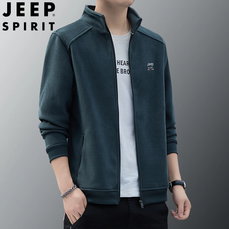 JEEP SPIRIT男装秋冬款外套男休闲摇粒绒立领抓绒衣JC7005