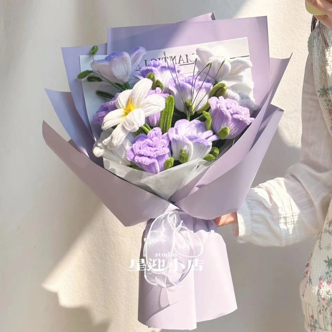 MG1原创玫瑰花材料|自制扭扭棒手工花朵情人节七夕节创意玫瑰花束