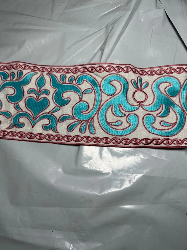 12.5公分刺绣织带花边汉服腰封衣领窗帘花边桌旗