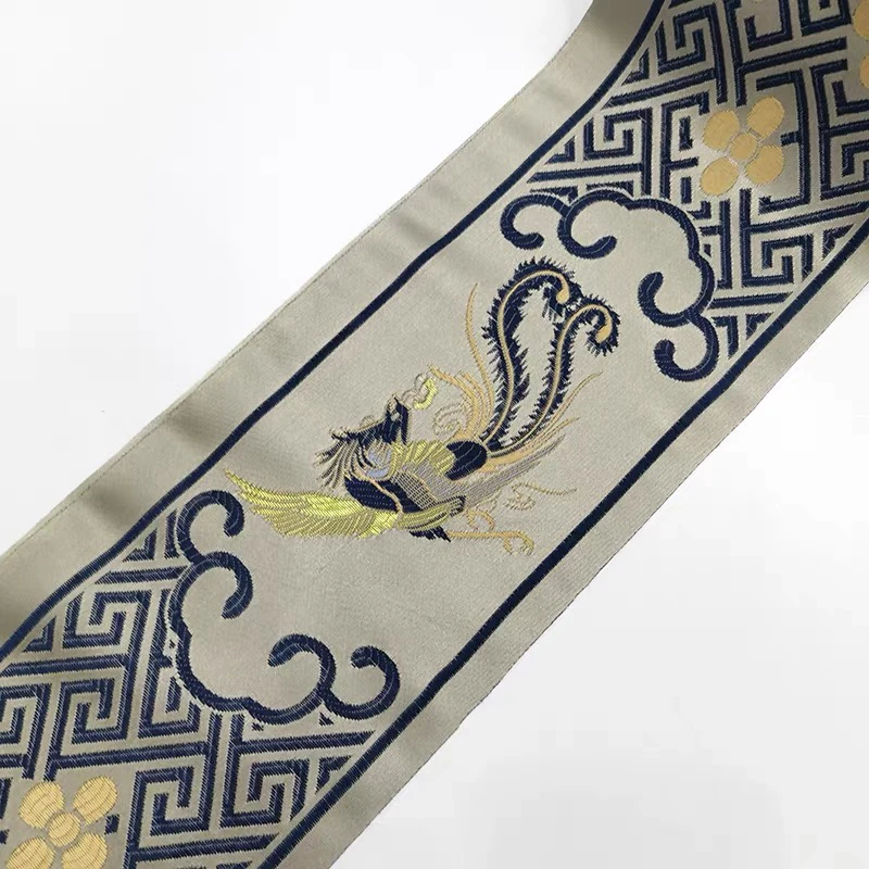 新中式线条花边布料提花辅料沙发垫装饰布抱枕手工DIY织带布面料