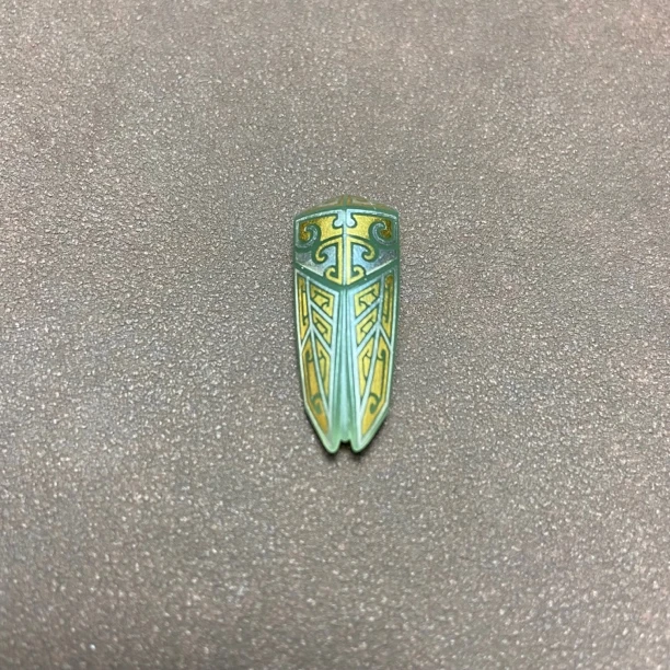 错金银青玉精品八刀玉蝉（小）