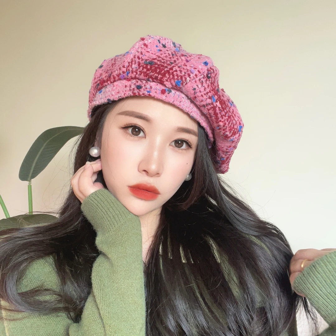 圣诞老人的礼物～韩国ins女秋冬复古名媛风大头围显脸小画家帽潮