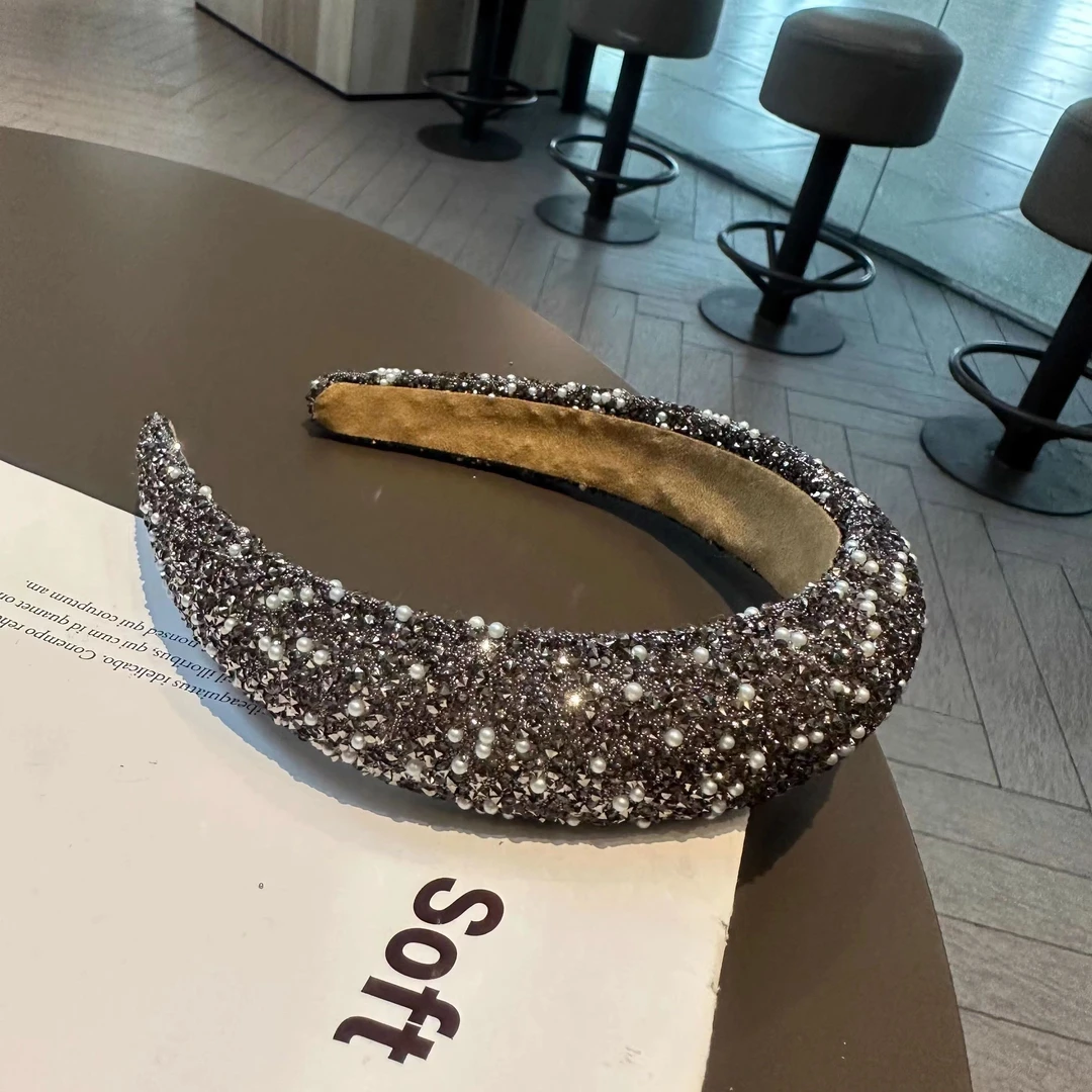 韩国东大门同款高品质气质款满钻珍珠增高颅顶发箍高级发卡女发饰