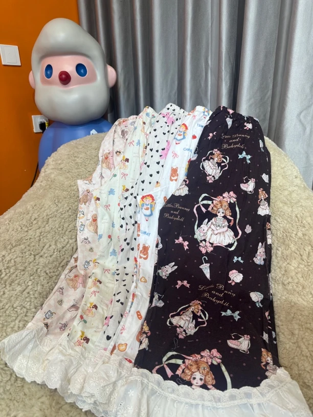 韩版家居裤女士睡裤可爱花边荷叶边可外穿洋气新款家居服百搭