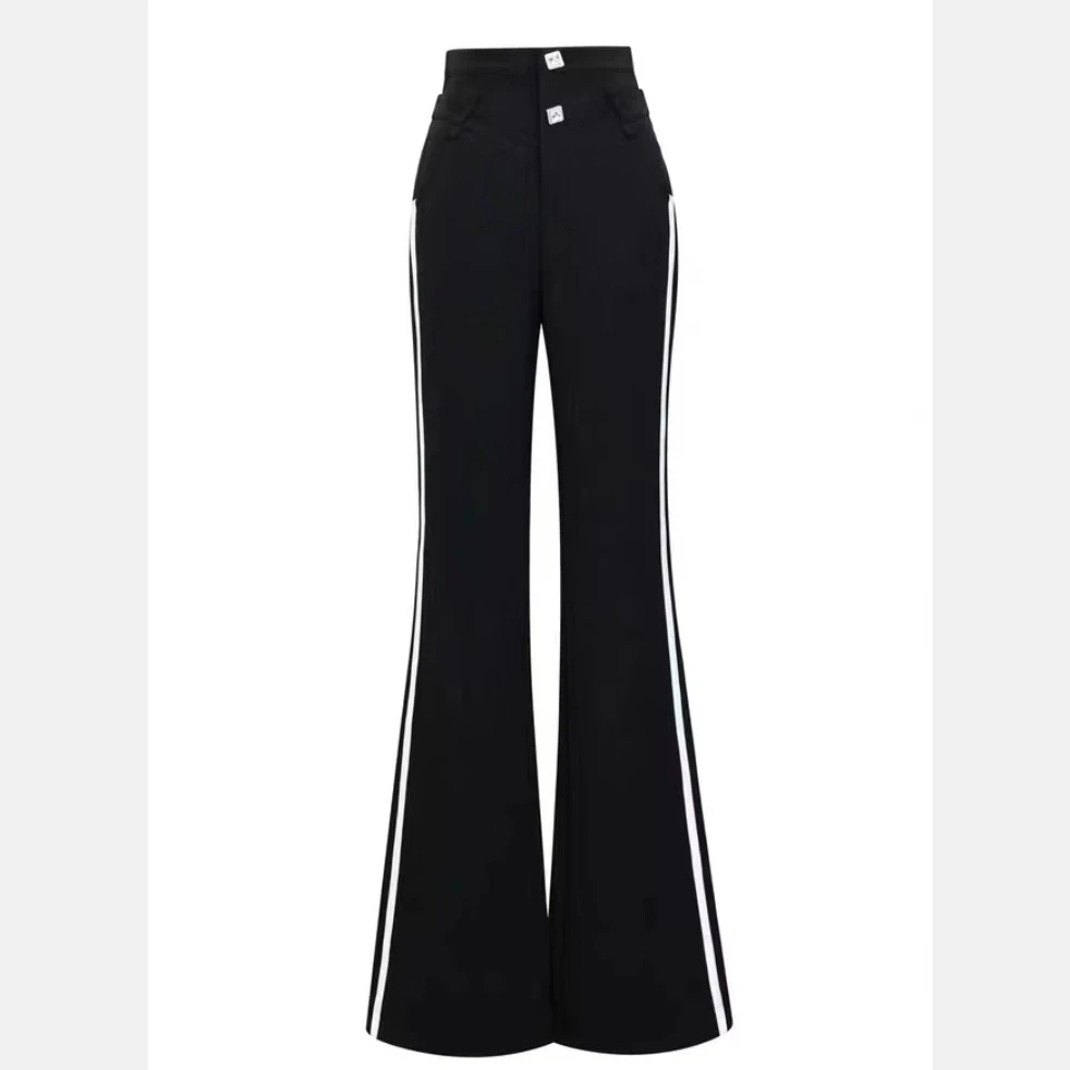 22秋季新款双腰头运动修身微喇长裤LF22Q11P01B043