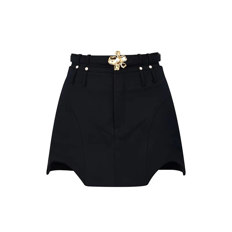 2022年冬季百搭挖空双腰头微A型裙LF22D11S01B434