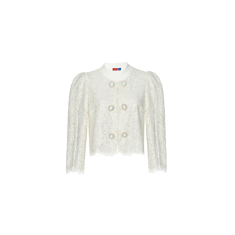 新品华丽烫钻中式蕾丝开衫上衣 LF24X31SC320