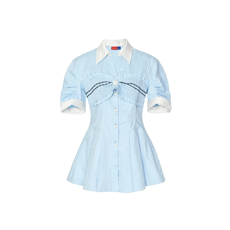 夏新品休闲打揽绣花收腰修身外套LF24X51SB101