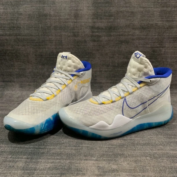 41码/杜兰特 KD12 白蓝主场 9.9新 鞋垫标签在 气垫饱满 篮球鞋