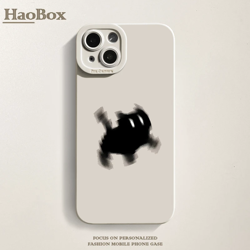 开心到模糊小猫iPhone15手机壳14苹果13简约可爱12防摔11全包7P