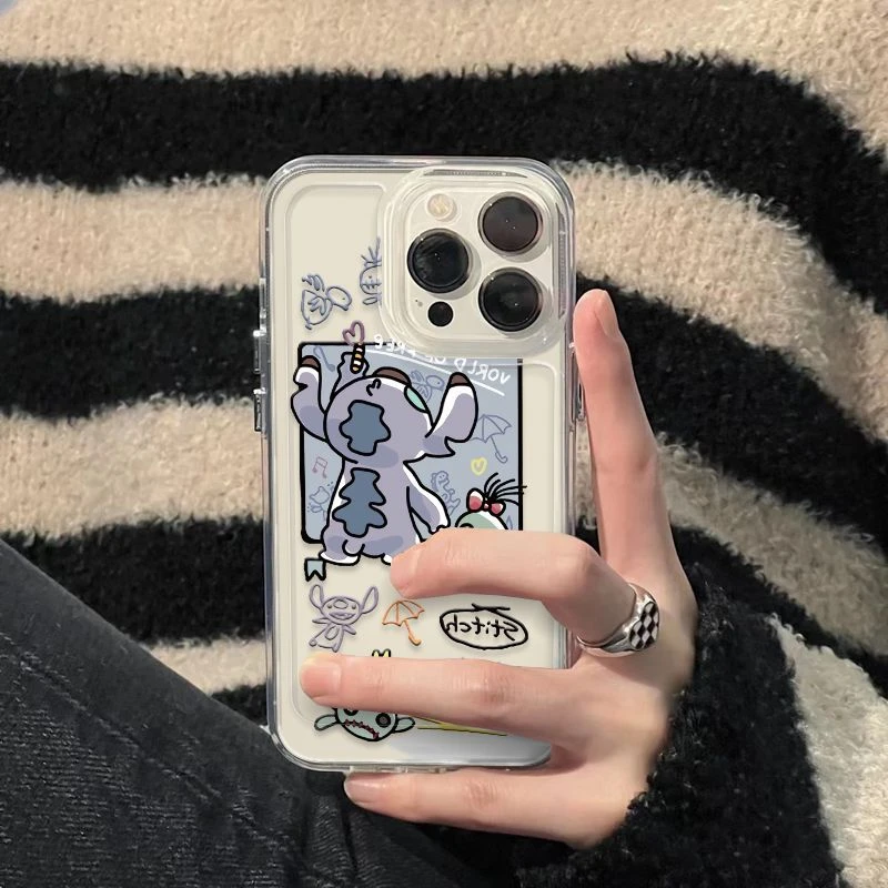 画画史迪仔iPhone15promax苹果14手机壳13/12全包11透明XS防摔7P