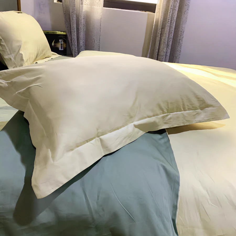 枕套高档纯色床单机洗单人轻奢绣花斜纹丝滑纯棉