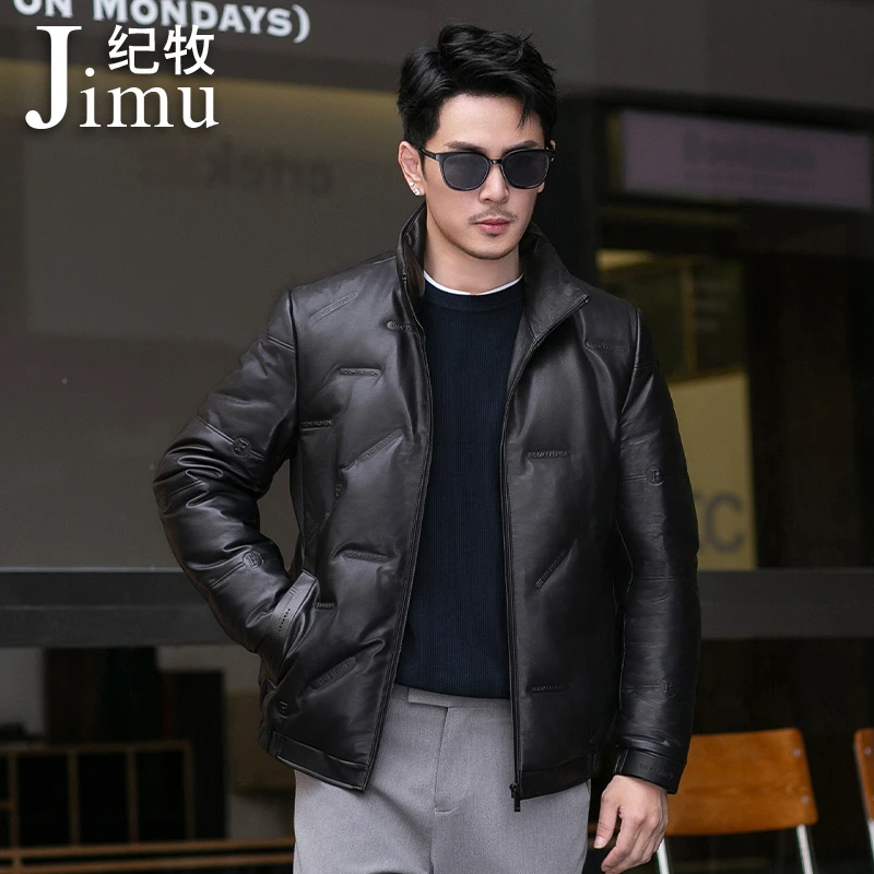 青年真皮皮衣男士新款绵羊皮冬季加绒加厚羽绒服潮流皮夹克外套潮