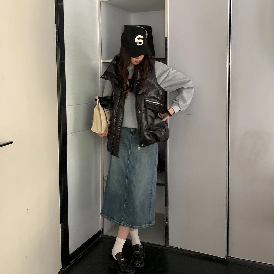 【9188款】23年新款潮流棉马甲女秋冬外穿韩版宽松百搭背心坎肩马夹