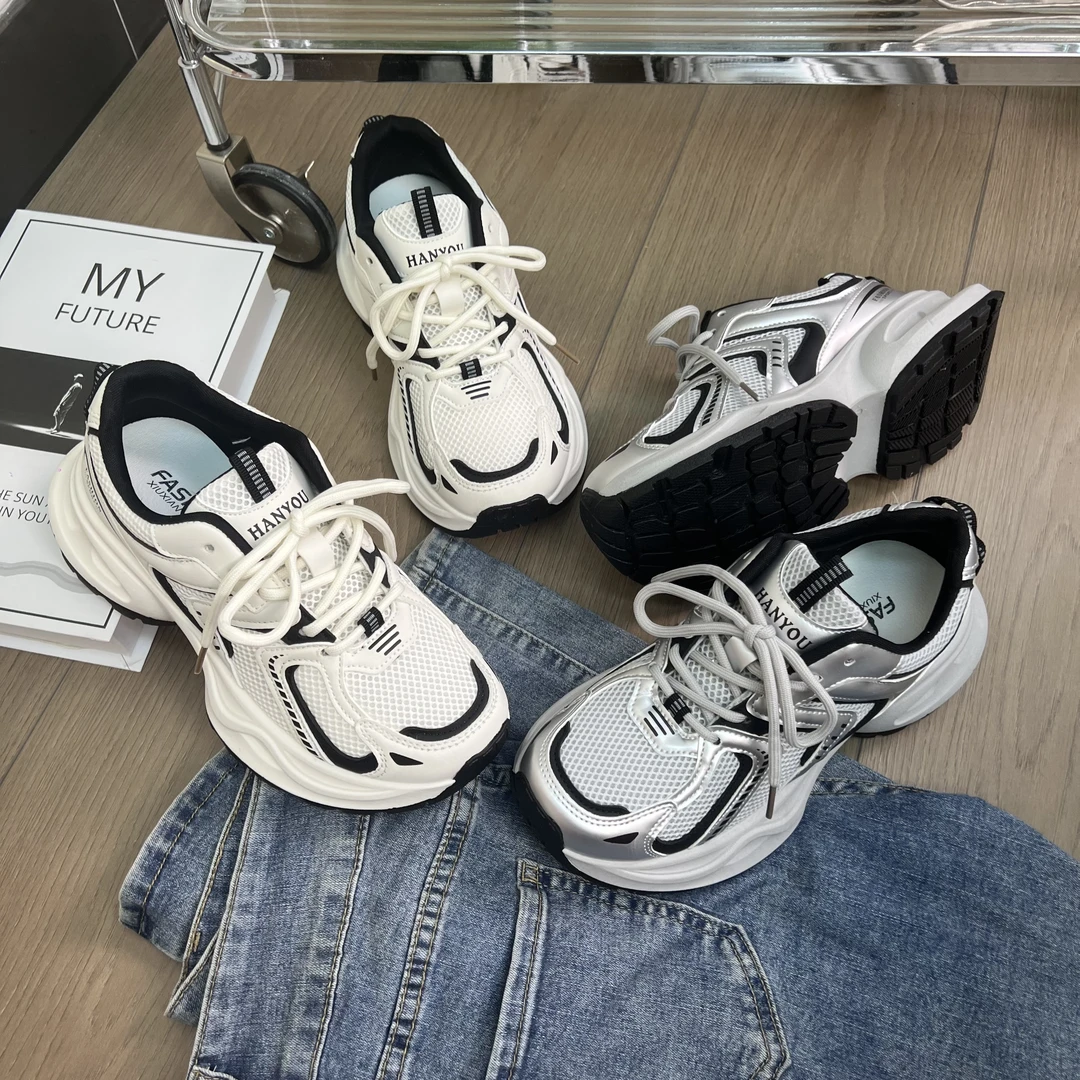 【现货】老爹鞋女新款秋季韩版休闲鞋软底轻便网面透气百搭通勤女鞋