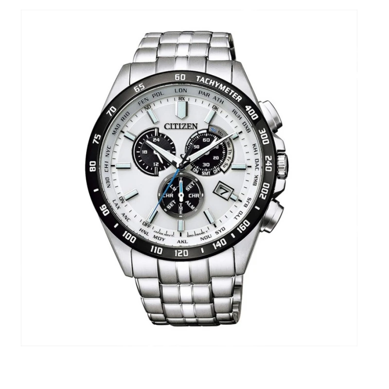 Citizen/西铁城光动能电波熊猫盘多功能腕表CB5874-90A