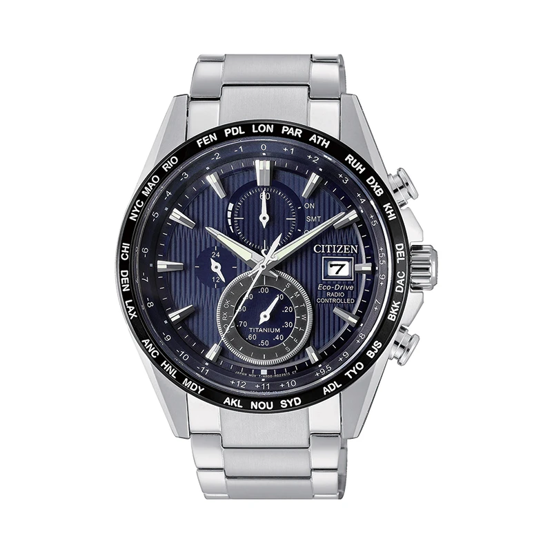 Citizen/西铁城光动能电波表万年历钛合金男表AT8154-82L