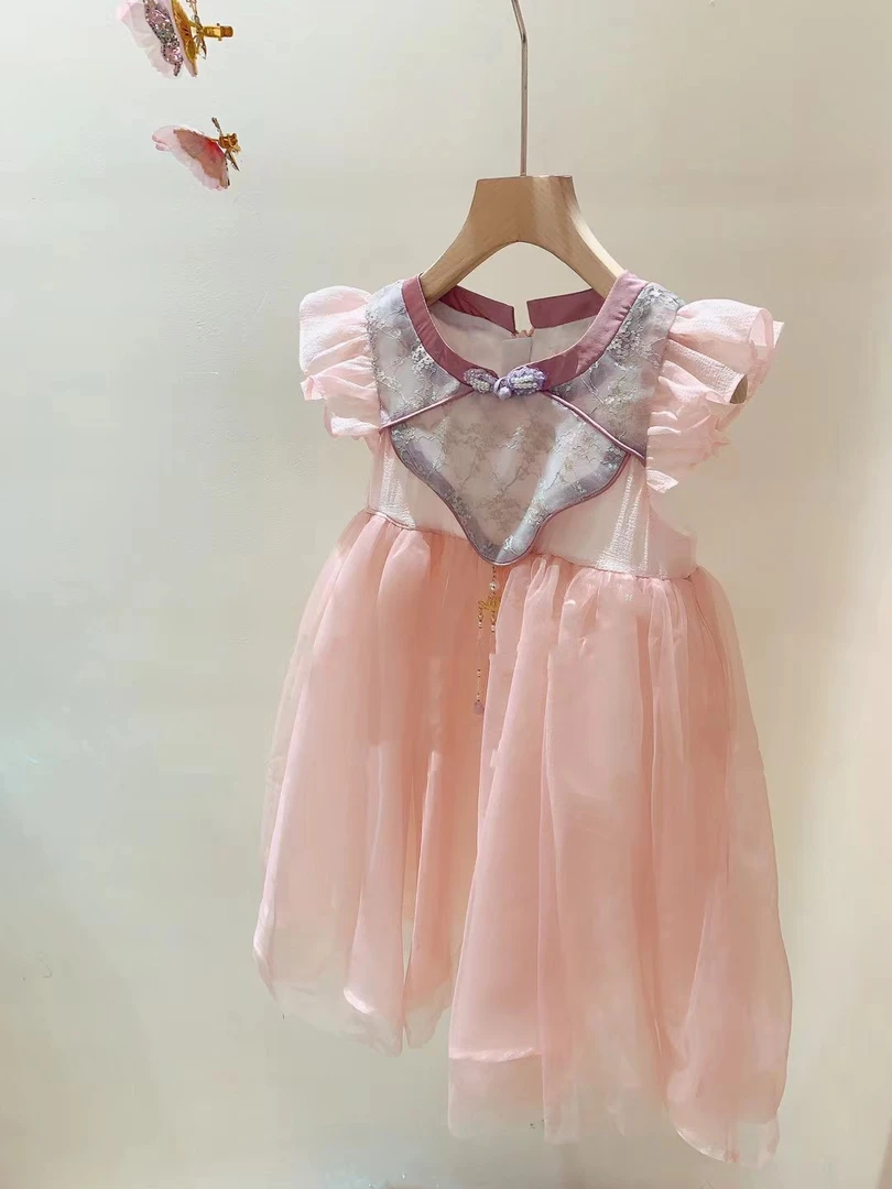 （主播给编码拍）新款中式风蕾丝礼服刺绣洋气连衣裙