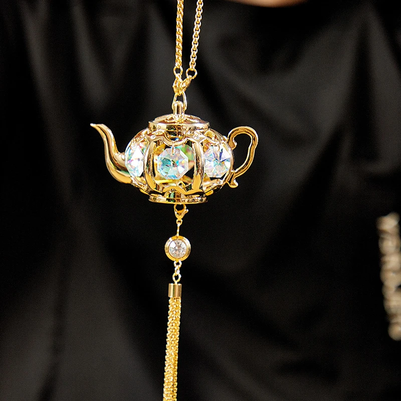 车载家居挂件车内吊饰高档水晶壶车载挂饰女神款网红车上装饰精致