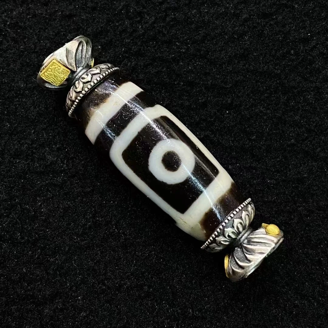 吊坠925银 藏式原创设计925纯银镶嵌二眼珠珠吊坠