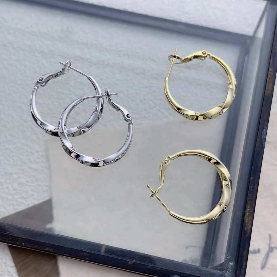 HEFY/HEFY 铜合金耳饰 几何百搭素圈耳圈休闲E126