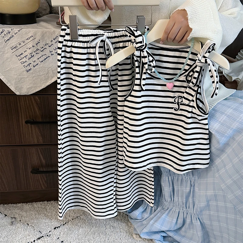 夏款清仓  24X27条纹吊带裤子两件套装