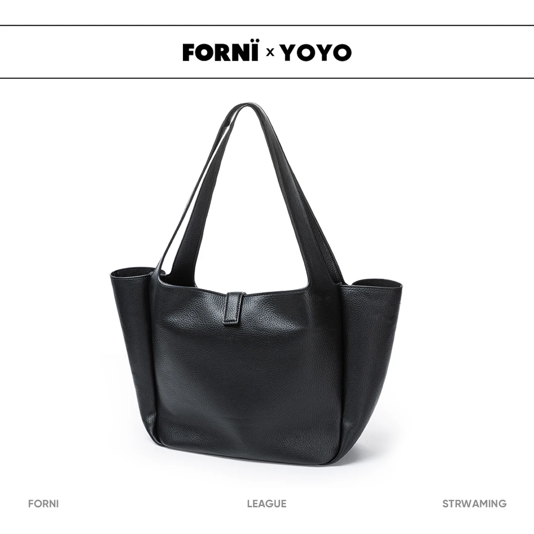 FORNI x YOYO 不如逛街去 轻奢百搭时尚黑色通勤休闲大容量托特包