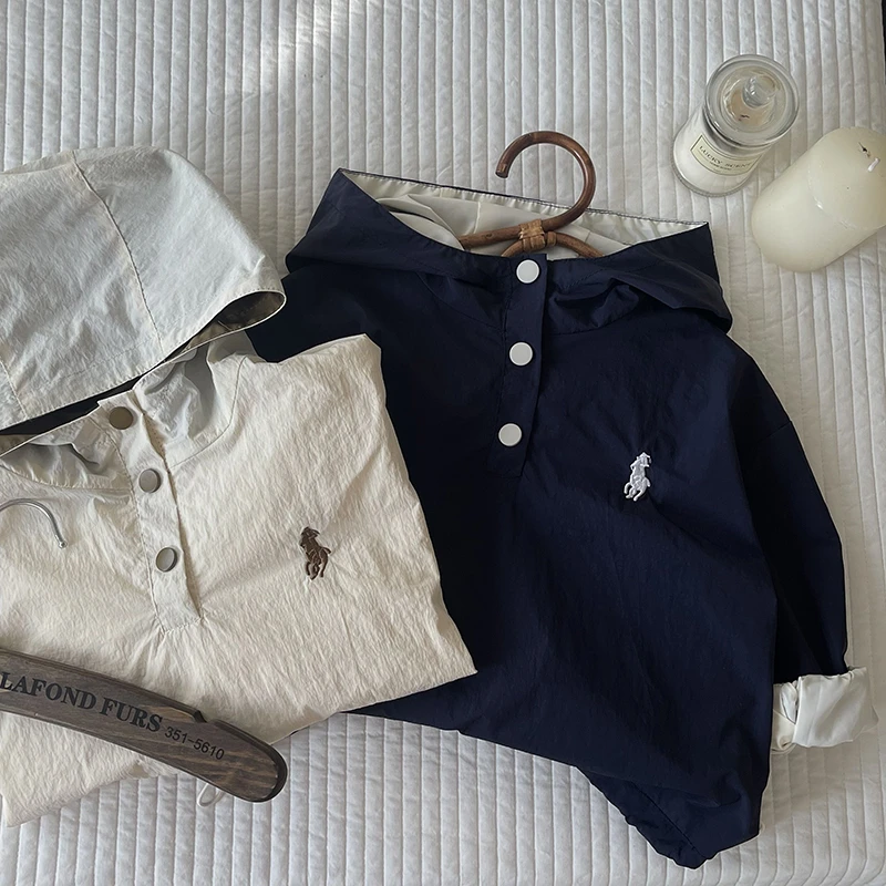 Y.Ystudio-（亲子外套）儿童连帽外套春季男女童纯色男童外套女童