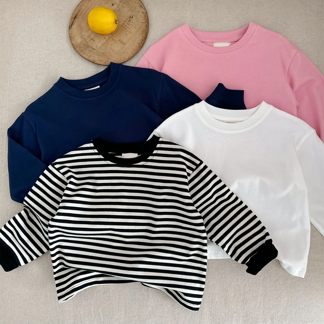Y.Ystudio-2024秋冬童装日系t恤中小童装男童装基础打底女童长袖