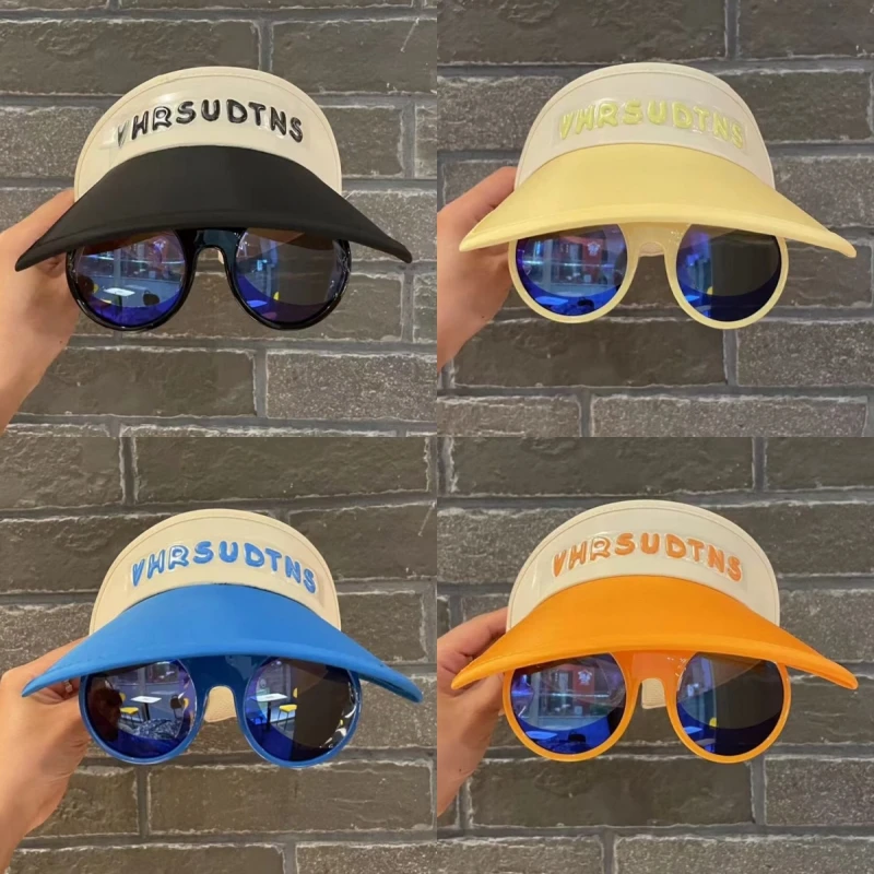 儿童防晒帽速干带墨镜防紫外线遮阳男款男孩子空顶帽冰丝防晒袖套