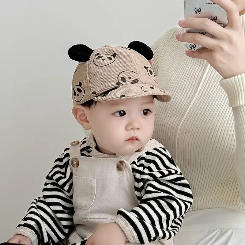 休闲宝宝女宝套头卡通婴儿鸭舌帽婴儿帽子春秋男宝新生儿男款帽子