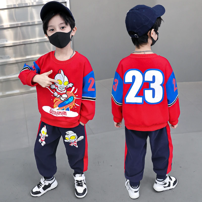 奥特曼男童衣服2023新款儿童春秋款套装帅气宝宝时髦秋装男孩童装