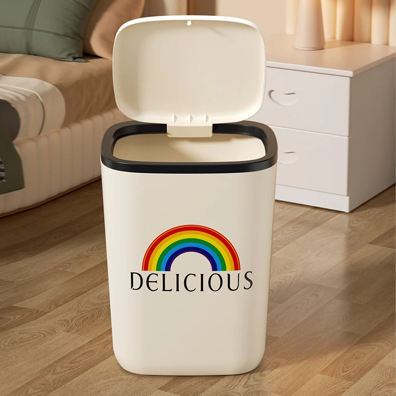 垃圾桶家用垃圾桶厕所专用大容量高颜值带盖压圈可爱卧室客厅纸篓