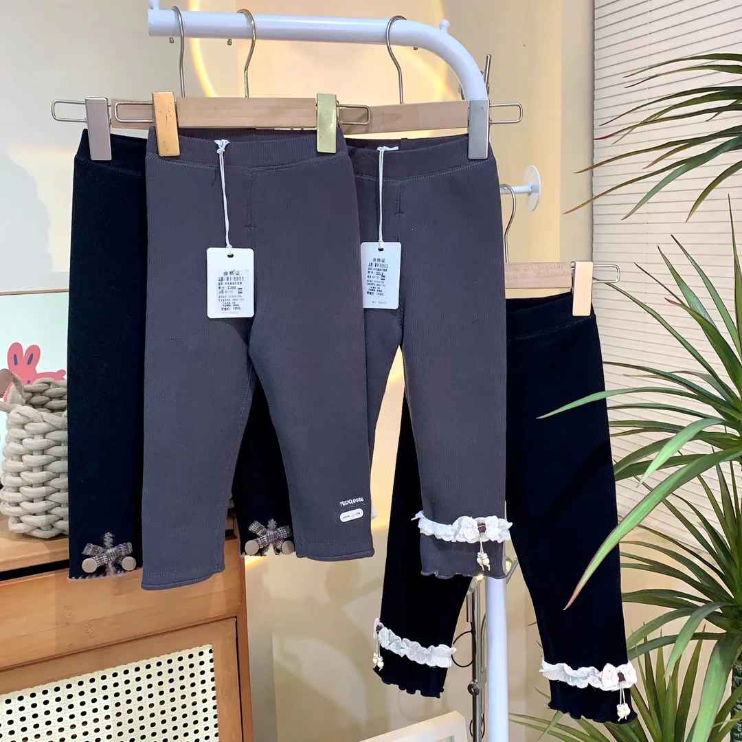 241443  女童冬季加绒韩版重工棉质小脚休闲打底裤