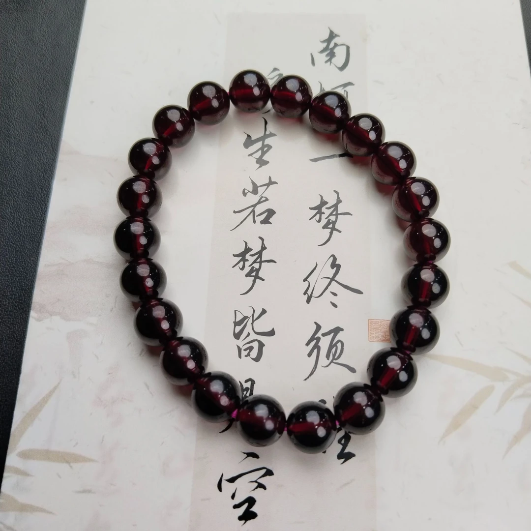 【仔仔臻选】石榴石单圈手串 卡8 Q114（多样性发货）