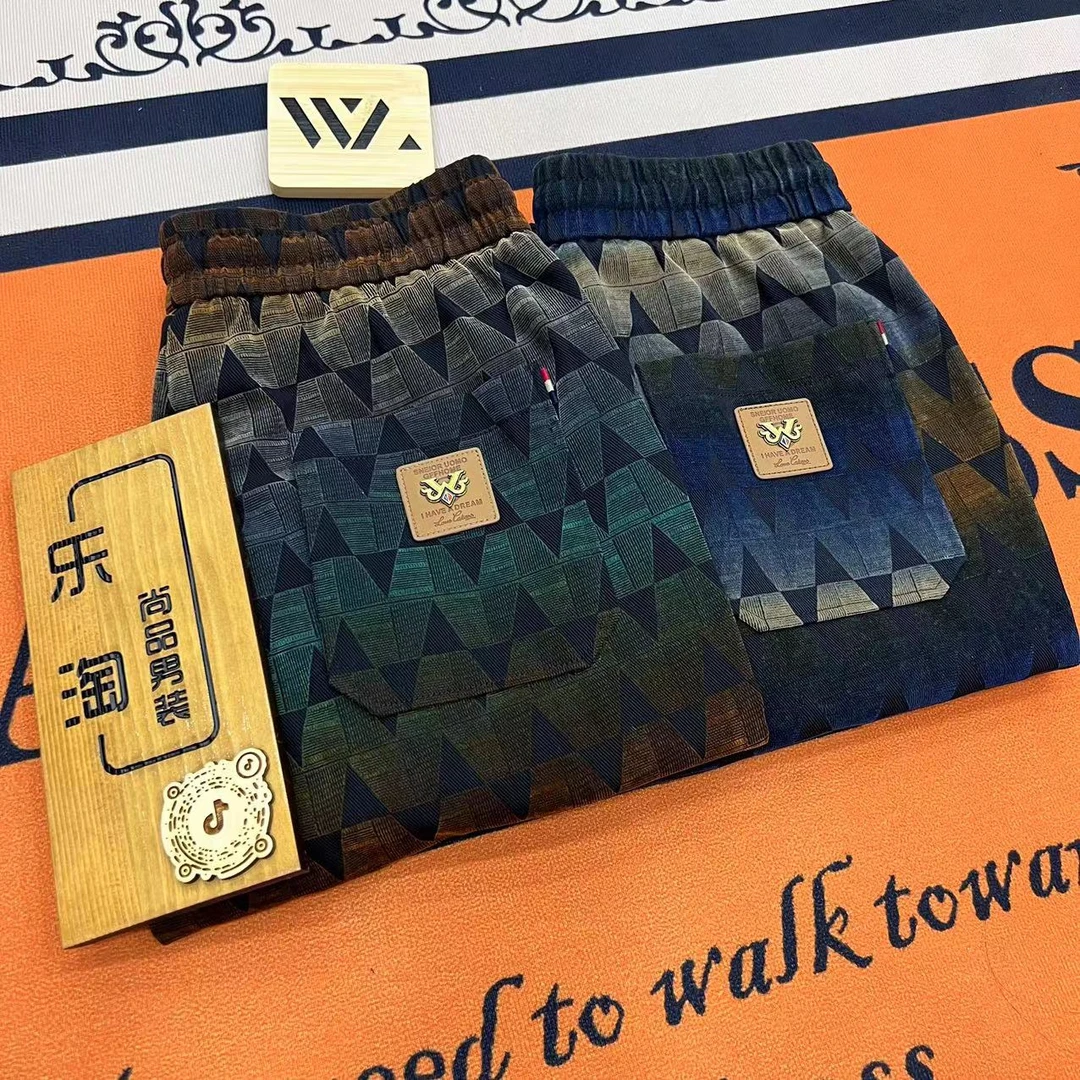 2321秋季新款印花男裤 束脚裤时尚男士大码裤子 商务休闲男裤包邮