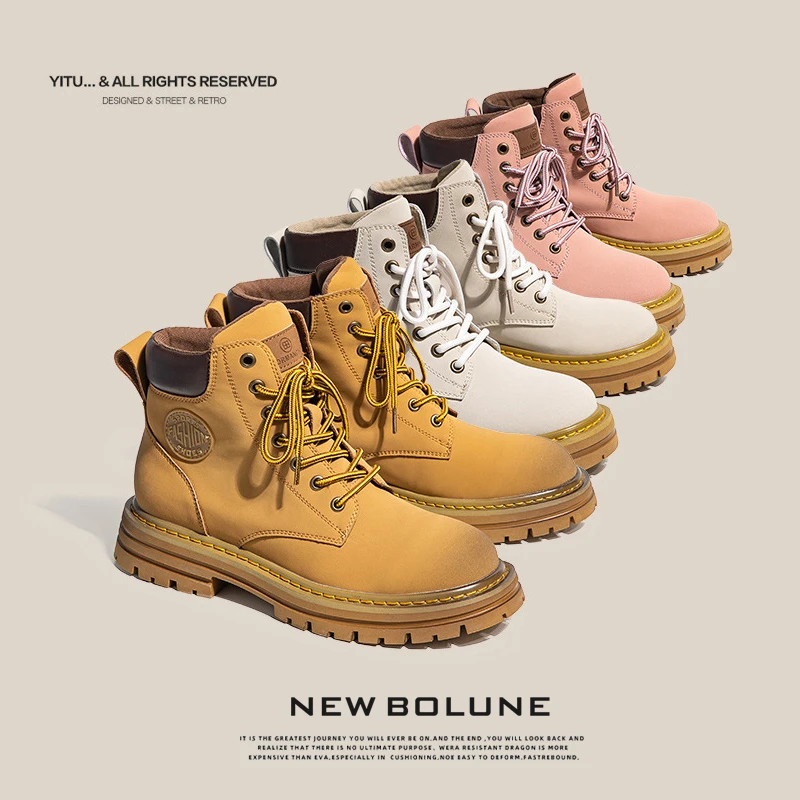 NEW BOLUNE/新百伦男士踢不烂大黄靴 男款马丁靴英伦风美式工装靴