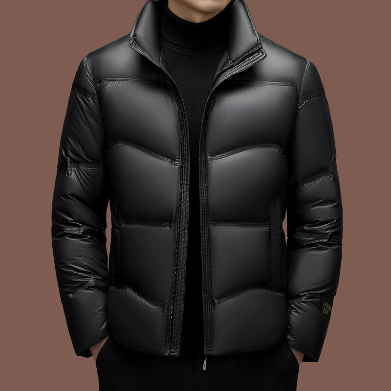 意大利大牌秋冬男士羽绒外套立领短款中青年时尚保暖衣服加厚潮