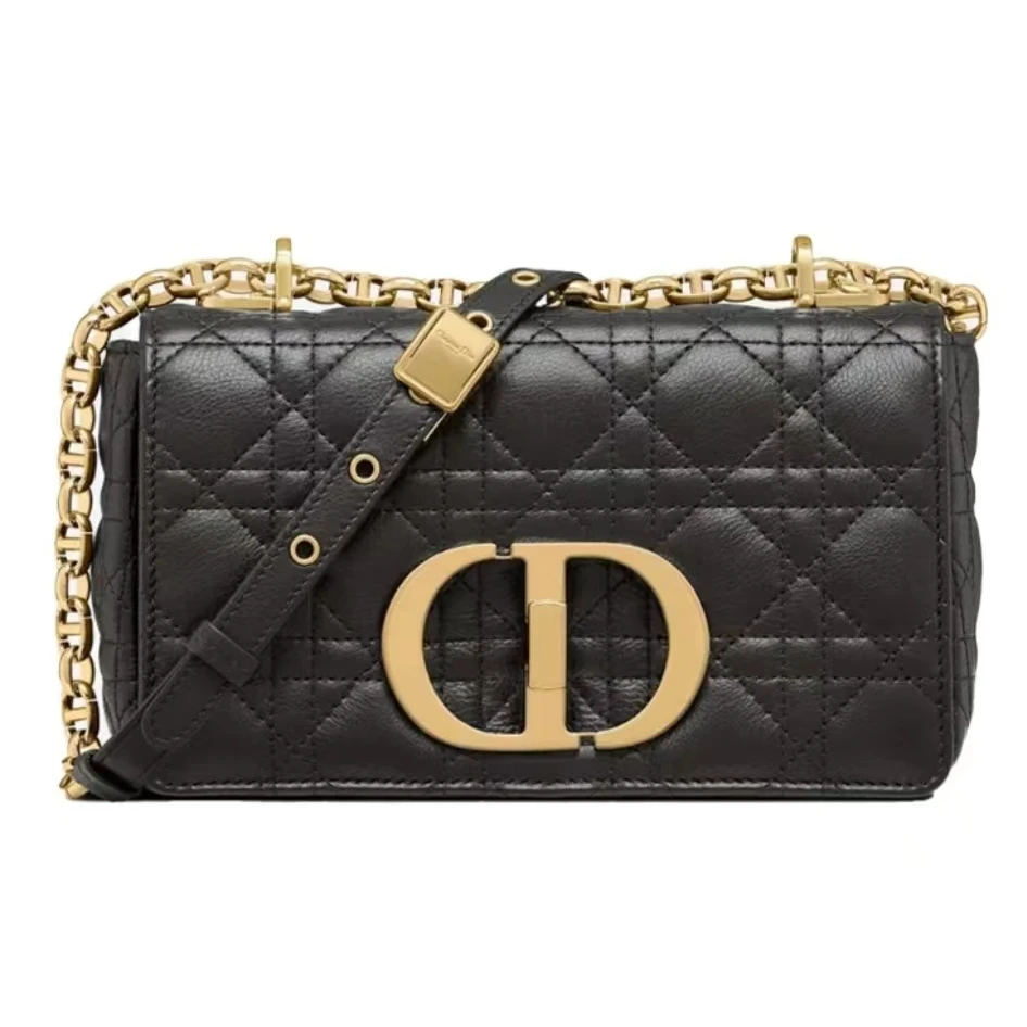 99新 DIOR/迪奥 黑金Caro牛皮小号单肩包