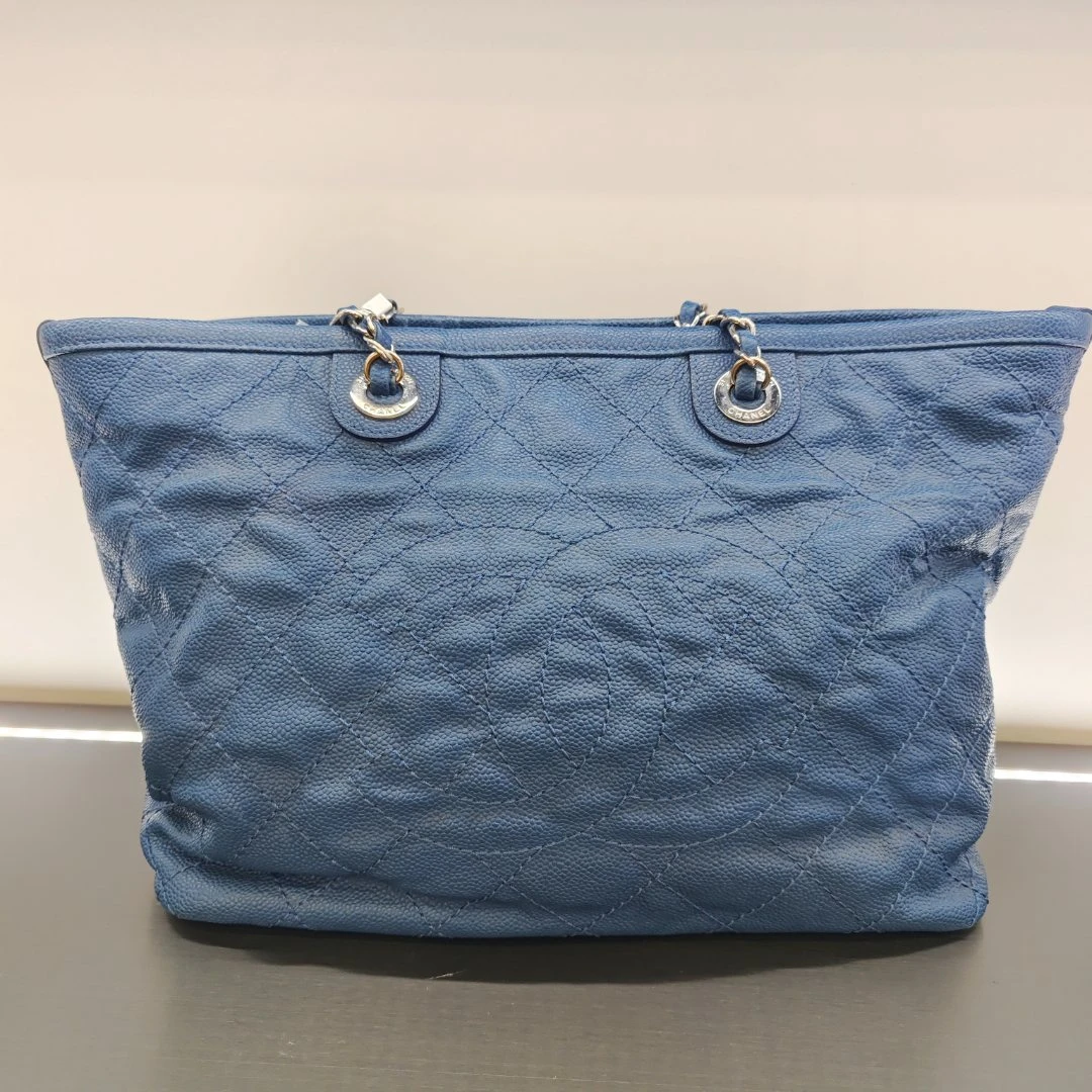 95新 Chanel/香奈儿 蓝色中古托特包【5型潮奢】