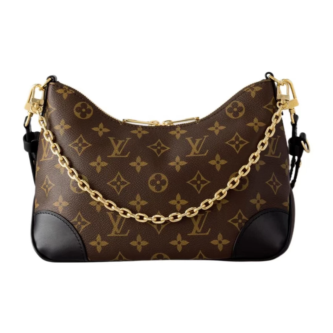 99新 LouisVuitton/路易威登 牛角包黑色/原色单肩包