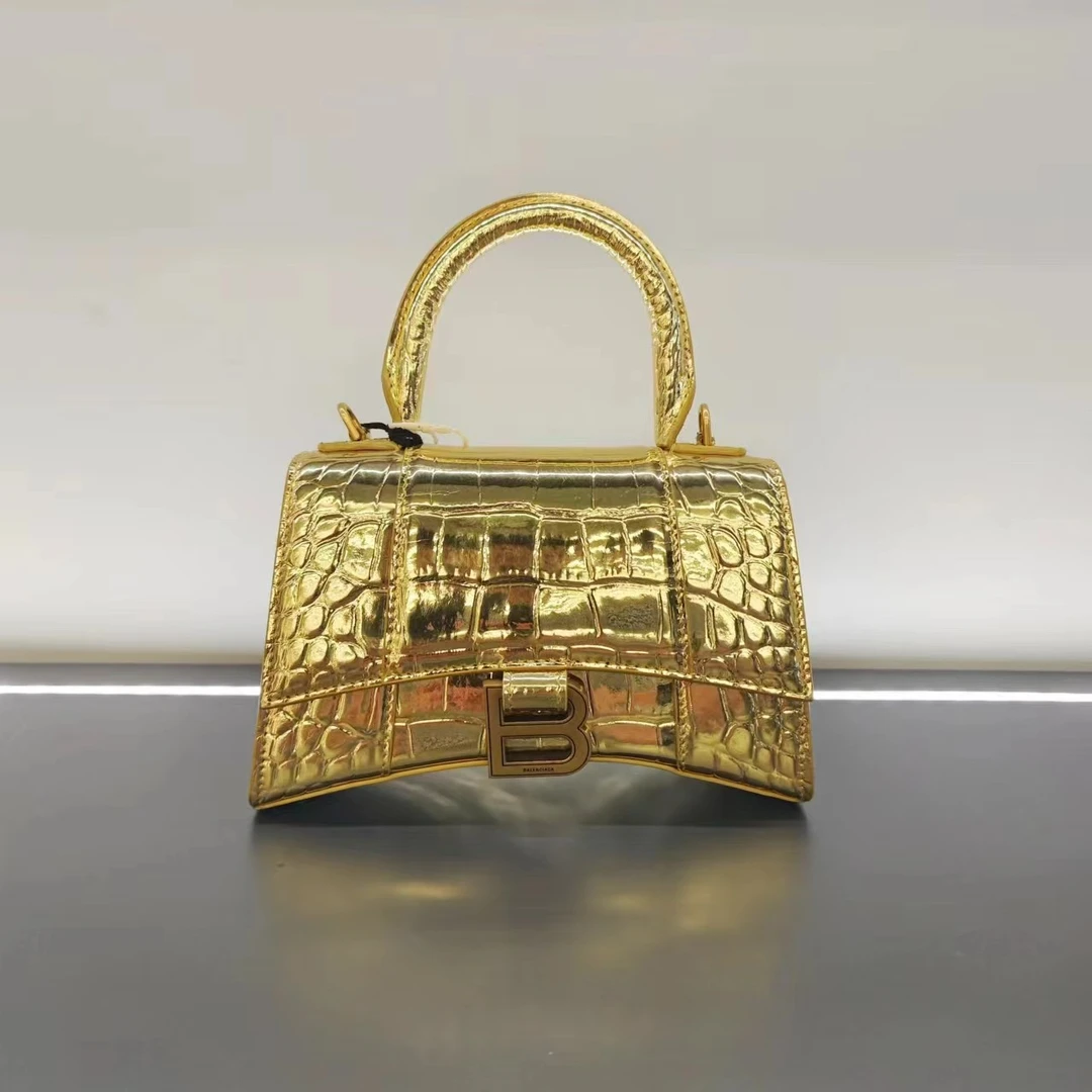 95新 Balenciaga/巴黎世家 金色鳄压XS号沙漏包【5型潮奢】