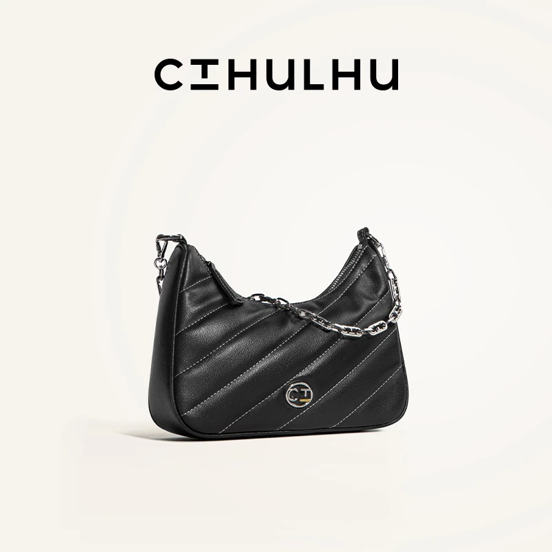 CTHULHU【斜纹腋下包】CT311B212韩国小众品牌百搭时尚简约单肩包包