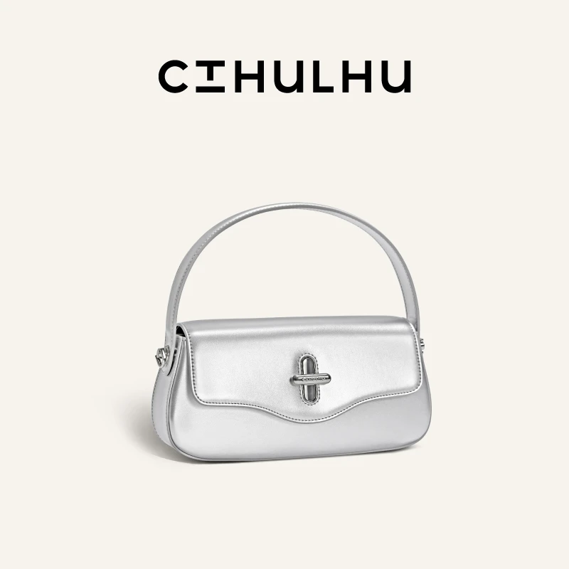 CTHULHU【新月法棍包】CT211B016百搭时尚腋下大容量轻奢真皮女包LY