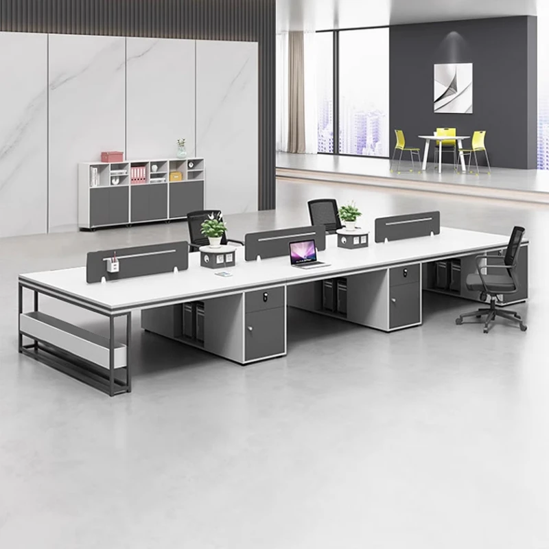 工位办公桌简约现代职员六4人位6卡座办公室家具四双员工桌椅组合