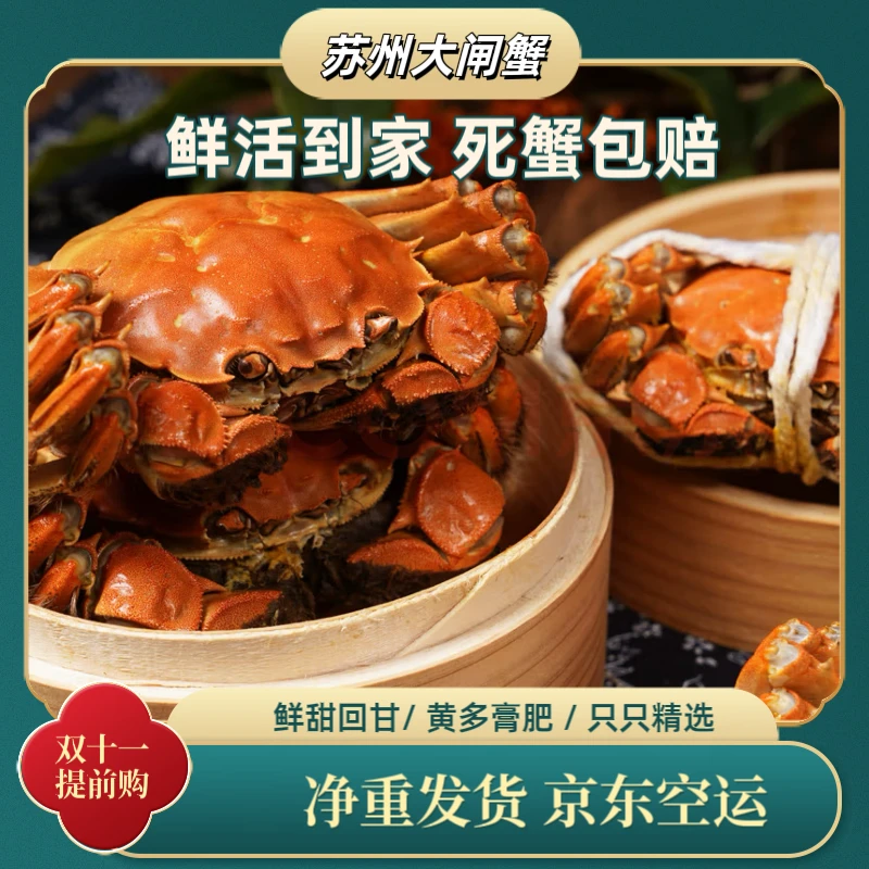 【活蟹】苏州精品大闸蟹16只 公蟹3-3.3两＋母蟹2-2.3两 送吃蟹6件套