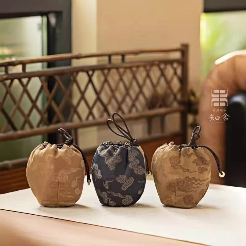 知舍精棉云纹仕覆袋传统工艺中式茶具加厚便携收纳袋知舍原创